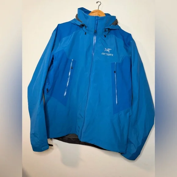 Arc’teryx Gore-Tex Shell Jacket Mens LG Blue Waterproof Alpine Hiking Pit zips - Picture 1 of 16